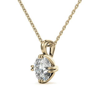 จี้เพชรทรงกลม 14k/18k ทองคำแท้ ประดับเพชรแล็บคุณภาพ D VS1 แบบ 3 กรงเล็บ พร้อมใบรับรอง IGI สำหรับงานแต่งงานหรืองานเลี้ยงสุดหรู - Product Image 4