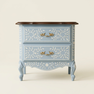 Table d'appoint moderne en os incrusté, faite à la main, couleur personnalisée, pour la maison ou le bureau, avec 2 tiroirs par VIKIS ARTS - Product Image 1