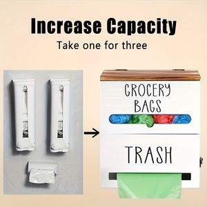 Supporto in Legno Multifunzione per Armadietto a Muro, 1 Pezzo, Ampio Spazio di Archiviazione a Parete per Organizzare Sacchetti della Spazzatura - Product Image 4