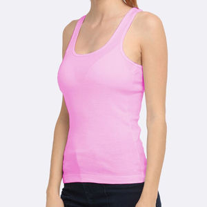 Débardeur pour femme à col rond sans manches en polyester/coton respirant pour la plage et la natation, option logo sur le devant - Product Image 2