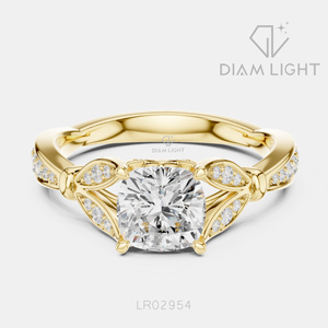 Bague de fiançailles fantaisie en or blanc 14 carats avec diamant de laboratoire taille coussin 1,27 carat, couleur F+, clarté VS+, certifiée IGI, idéale pour un cadeau - Product Image 5
