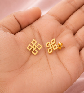 Pendientes de Plata de Ley 925 con Baño de Oro de 18K, Diseño de Nudo Celta Infinito, Minimalistas, Unisex, para Uso Diario - Product Image 3