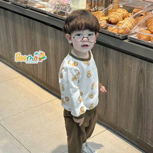 Fabriqué au Vietnam, ensemble décontracté d'hiver de qualité supérieure, nouveau design, pull pour garçons, pantalon chaud et ample, ensemble de vêtements pour tout-petits, deux pièces - Product Image 2