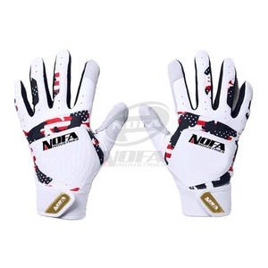Guantes de Bateo de Cuero Personalizados en Negro/Blanco, Acolchados, con Cierre de Hebilla Ambidiestra, Tejido de Punto, para Entrenamiento de Béisbol para Adultos - Product Image 4