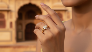HandMade 10k Gold Floral <b>Cluster</b> Ring VVS1 Lab Grown Diamond Custom Design Jewelry Manufacturer Engagement Ring - Product Image 3