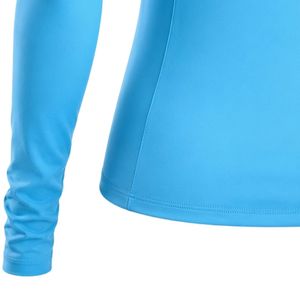 Blue Quarter Zip Hooded Golf Pullover Women's Long Sleeve Performance Sports Top Outdoor Training Wear Casual <b>Athletic</b> Apparel - Product Image 3