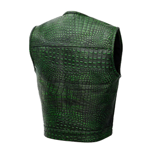 Chaleco de Motocicleta de Cuero para Hombre, Hecho a Medida, de Alta Calidad, Estilo Gator, Corte Casual, Gran Venta - Product Image 2