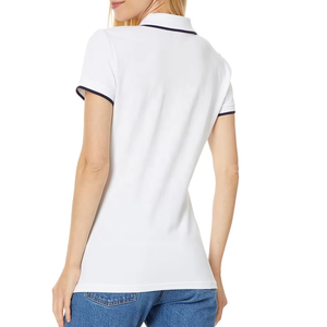 Camiseta Polo de Manga Corta Transpirable para Mujer, Casual, Lisa, Blanca, de Verano, Proveedor Mayorista - Product Image 4