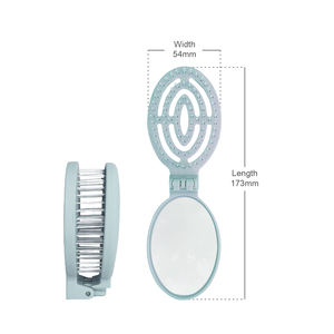 Adecuado para todo tipo de cabello, cepillo desenredante plegable de secado rápido con espejo. - Product Image 2