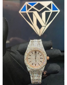 Montre de luxe haut de gamme en moissanite, personnalisée en argent sterling, style hip-hop, en vente - Product Image 2