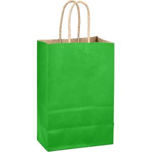 Sacchetti Regalo in Carta Verde Bambù con Manici, Confezione da 24 Pezzi, 21x15x8 cm, Sacchetti per Feste - Product Image 3
