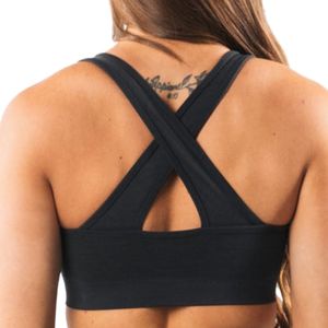 Charcoal Gray Women's Racerback Sports Bra Breathable Stretch Athletic Crop <b>Top</b> for Workout Training Yoga Gym Fitness - Product Image 5