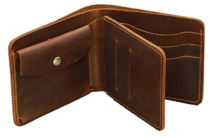 Portefeuille Bifold en Cuir Véritable Vintage de Haute Qualité Fait Main pour Hommes avec Fonctionnalité RFID, Motif Logo, Idéal pour les Voyages - Product Image 2