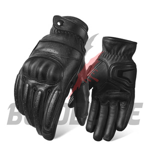 Bloodline sporty black cycling <b>gloves</b> Breathable wrist length leather <b>gloves</b> Leather bike <b>gloves</b> for spring summer - Product Image 1