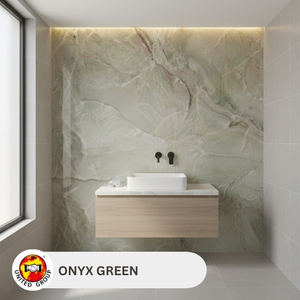 แผ่นหินแกรนิตสีเขียวออนิกซ์คุณภาพพรีเมียม ปรับแต่งได้ตามต้องการ ขนาดใหญ่ สำหรับตกแต่งผนังห้องครัว ห้องน้ำ วิลล่า และโรงพยาบาล ส่งออกจำนวนมากจากอินเดีย - Product Image 2