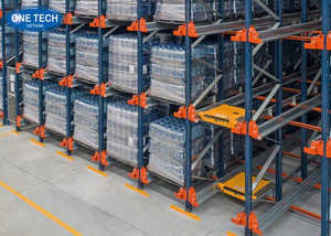 Radio Shuttle <b>Racking</b> <b>System</b> / Pallet Shuttle <b>Racking</b> Customization Screw Assembly Steel Electrostatic Powder Coating - Product Image 2