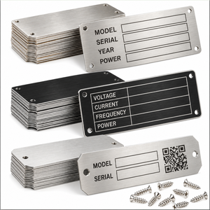Placa de Identificación Personalizada para Máquinas, Placa de Datos Técnicos de Acero Inoxidable para Equipos Industriales, Fabricante OEM - Product Image 1