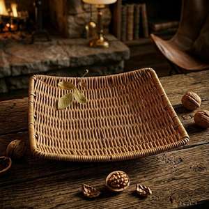 Cesta de frutas de gran venta para decoración de mesa, cesta con arte indio, ratán 100% de doble control de calidad, hecha a medida para exportación - Product Image 3