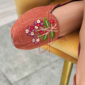 Mocassins pour femmes de haute qualité, fabriqués au Pakistan, imprimés en couleur personnalisés, faits à la main, service OEM, dessus en jute antidérapant - Product Image 5