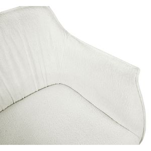 Poltrona di Lusso per Soggiorno, Elegante Rivestimento in Bouclé Bianco con Gambe in Metallo Dorato, Pezzo d'Arredo Raffinato - Product Image 4