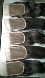 Cierre de Encaje Indio de Alta Calidad, Tamaños 4x4-6x6, Cabello Humano Virgen Remy 100%, Suave y Liso, Trama Única, Color Personalizable - Product Image 4