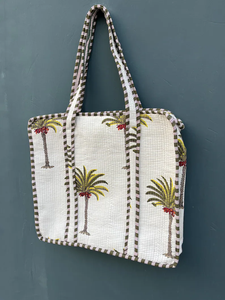 Bolso Tote Acolchado Kantha Hecho a Mano, Personalizable, Grande, Estilo Boho, para Playa y Viajes, Bolso de Compras Bordado con Bolsillo Interior, Color Sólido - Product Image 2