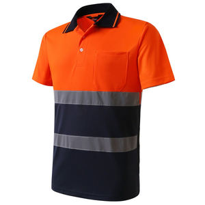 Camiseta Polo de Trabajo de Alta Visibilidad para Hombre, Transpirable, Impermeable, Fluorescente, Térmica, de Manga Corta, Ropa de Protección para Verano - Product Image 2