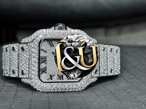 Montres analogiques de luxe en acier inoxydable entièrement serties de diamants Moissanite, cadran carré pavé, mouvement automatique, pour hommes, style Hip Hop - Product Image 1