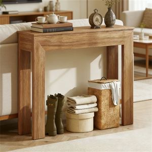 Mesa Consola de Nogal con Espacio de Almacenamiento para Entrada o Vestíbulo - Product Image 1