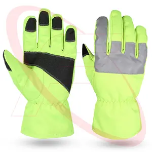 Customized Traffic Gloves in High Vis Cordura With Fleece Lining Customized Security Gants Safety Gloves for Workers