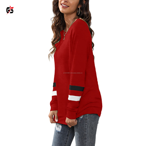 Sweat-shirt blanc à col rond manches longues pour femmes, vêtements OEM, en coton épais et épais, au style décontracté, à la mode, Logo personnalisé imprimé, - Product Image 2