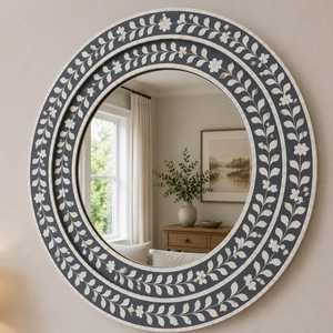 United Trade World's Customized Eco-Friendly Modern Bone Inlay Wall <b>Mirror</b> Frame Stand Decorative Bathroom <b>Mirror</b> - Product Image 4