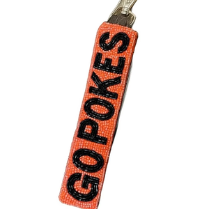Nouveau Porte-clés ajustable perlé personnalisé Go Pokes, fait main, pour le spirit d'équipe, idéal pour les jours de match universitaires - Product Image 1
