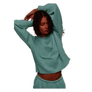 Sweat-shirt tricoté surdimensionné pour femmes, couleur unie, col rond, manches longues, coton respirant, vêtements d'automne - Product Image 3