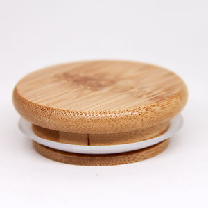 High Quality Universal Wood Lid Covers Seal <b>Reusable</b> Eco-Friendly Heat Resistant Food Suction Lids Fits <b>Mugs</b> and Glass Cups - Product Image 5