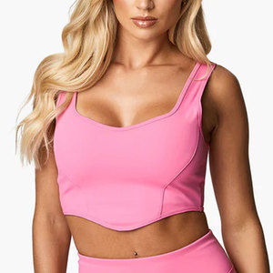 Sujetador Deportivo para Mujer Talla Grande con Tirantes Ajustables, Ligero, Acolchado, con Logotipo Frontal, Top Deportivo Adecuado para Entrenamiento, Gimnasio y Uso Casual - Product Image 1