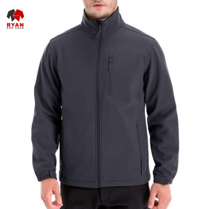 แจ็คเก็ตซอฟต์เชลล์ดีไซน์พิเศษสำหรับผู้ชาย ยี่ห้อ Ryan Pro Gear แบบซิป พร้อมโลโก้สั่งทำได้ ทรงปกติ สีพื้น - Product Image 2