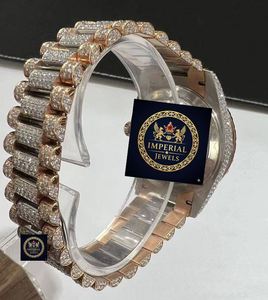 Reloj Mecánico de Acero Inoxidable con Incrustaciones de Diamantes VVS Moissanite, Estilo Hip Hop, de Lujo, Personalizado, con GPS, Fecha Automática, 10 Bar, 100% Aprobado por el Probador de Diamantes - Product Image 2