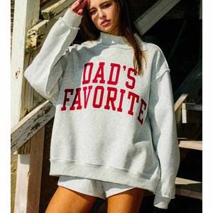 DLY DALLYX OEM <b>Mock</b> <b>Neck</b> Sweatshirt Women Heavy Cotton Fleece Custom Chenille Letter Patch Embroidery Pullover - Product Image 4