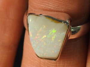 Australian Natural Polished Silver <b>Opal</b> Classic Wedding & Party Gift <b>Ring</b> for Her Fashion Jewelry New Arrival - Product Image 4
