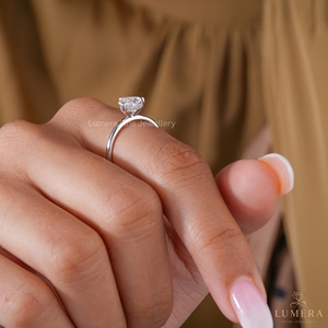 Bague de fiançailles en diamant cultivé en laboratoire certifié IGI, halo caché, taille cœur, cadeau de joaillerie fine, pour femme élégante - Product Image 5