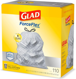 GLAD ForceFlex Tall Kitchen Drawstring White Trash <b>Bags</b>, Gain Original Scent with Febreze Freshness (13 gal, 150 ct.) - Product Image 6