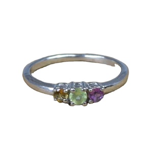 925 Sterling Silver Rose Gold Plated Zircon Claw Setting Princess Cut Engagement <b>Ring</b> Multi-Gemstone CMA Certified Jewelry Gift - Product Image 1