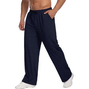 Pantalon de survêtement personnalisable pour homme 100 % coton, coupe évasée, délavé au soleil, effet délavé à l'acide, motif uni, poids lourd - Product Image 1