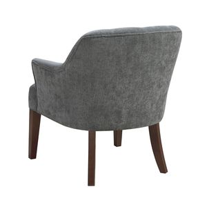 Poltrona Moderna Grigia con Schienale Trapuntato e Telaio Robusto in Compensato, Sedia Imbottita per Arredamento Soggiorno - Product Image 4
