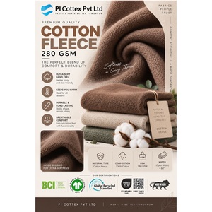 Tissu polaire 100 % coton 280 GSM, doux, chaud et respirant, brossé, pour sweats à capuche, sweat-shirts et pantalons de survêtement – Offre spéciale - Product Image 1