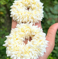 Kain Tradisional India Kuning, Bunga Buatan, Gelang Rambut Gajra, Ringan, Aksesoris Pengantin Wanita, Dapat Digunakan Kembali