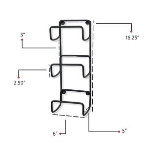 Porte-serviettes mural en métal à 3 barres, design minimaliste noir, support fixe pour serviettes de salle de bain, 5x16,25 pouces - Product Image 4