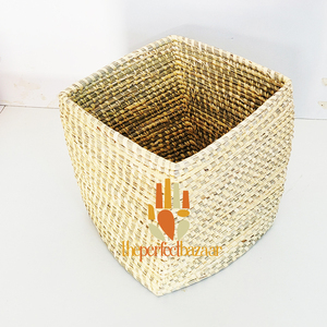 Jardinera cuadrada de hierba Munj natural, personalizable en capacidad y peso, para jardín, hogar y uso en múltiples superficies. - Product Image 2