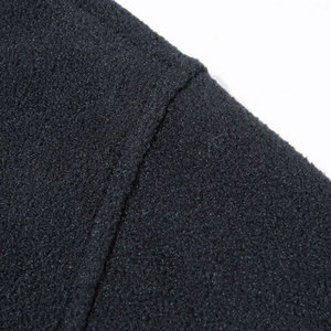 Men's Black Fleece Jacket Full Zip Stand Collar Casual Autumn Wear Breathable Knitted Polyester Outerwear - Product Image 2